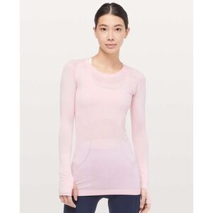 Lululemon Light Pink Swiftly Long Sleeve Top